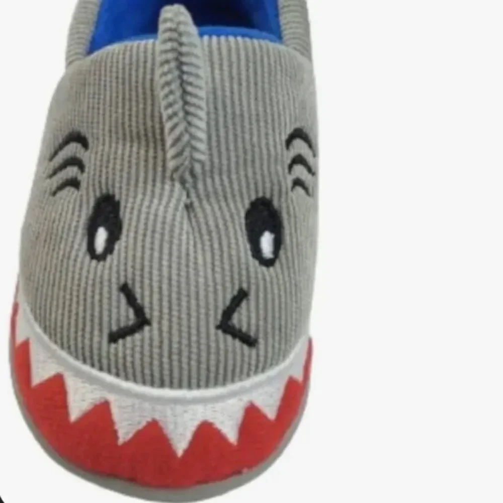 Wonder Nation Kids' Shark Slippers in Gray and Blue
